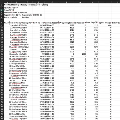 excel export